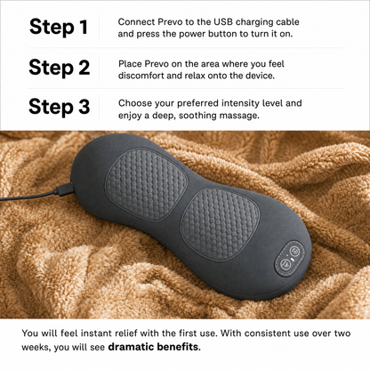 PREVO 3-in-1 Lumbar & Spine Massager Pillow with Traction Support