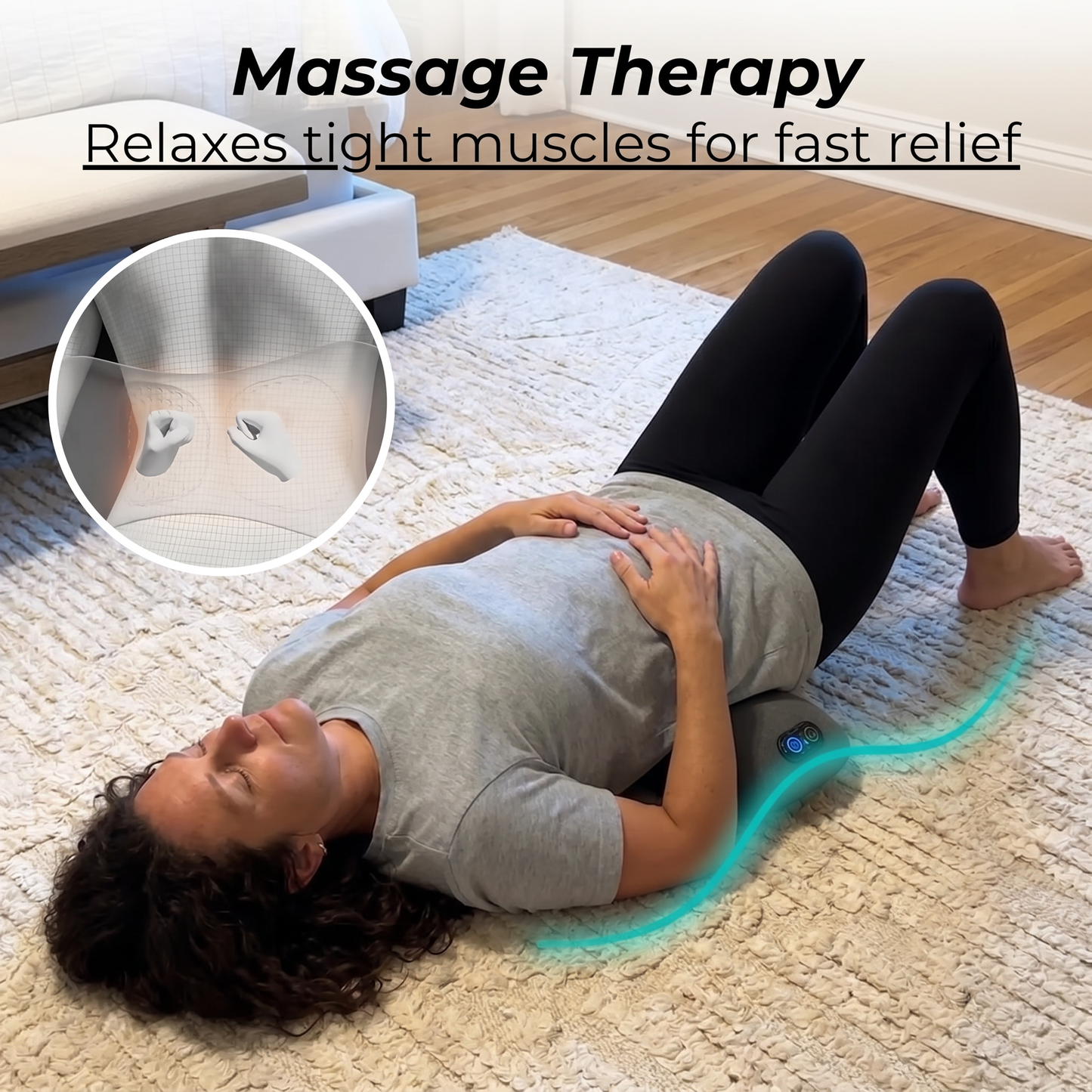PREVO 3-in-1 Lumbar & Spine Massager Pillow with Traction Support