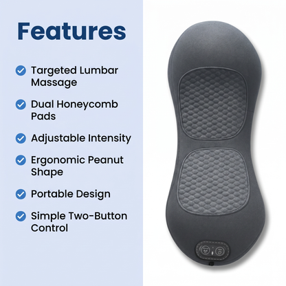 PREVO 3-in-1 Lumbar & Spine Massager Pillow with Traction Support