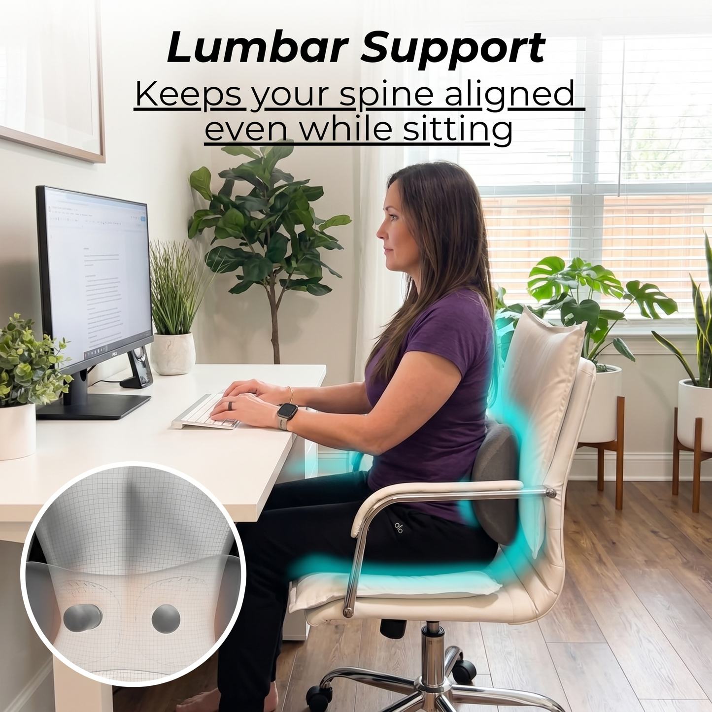 PREVO 3-in-1 Lumbar & Spine Massager Pillow with Traction Support